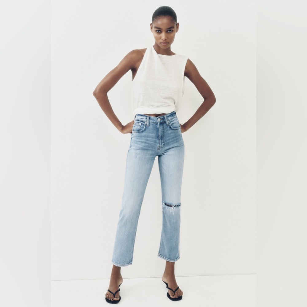 Zara ZW High Rise Cropped Slim fit Jeans